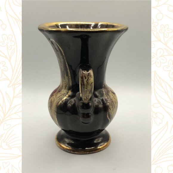 Vintage West German Pottery Vase Drip Glazed - Picture 2 of 6